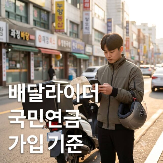 배달라이더 국민연금 가입 기준