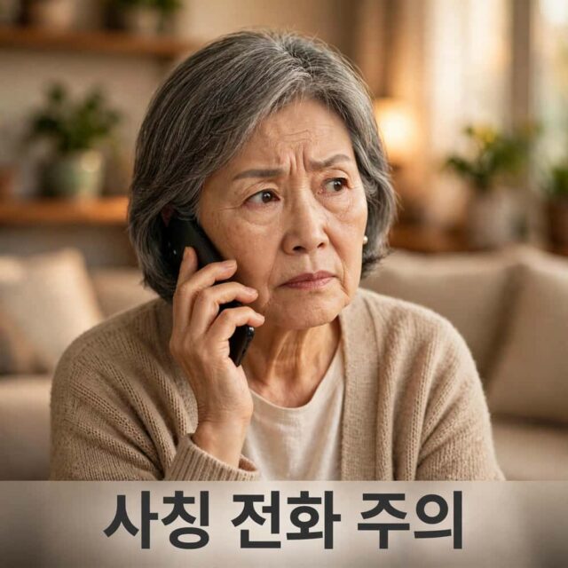 국민연금공단 사칭 사기 주의 안내 이미지