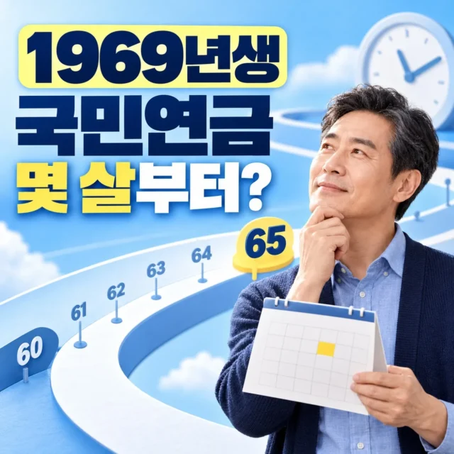출생연도별 국민연금 수령 나이 안내 이미지