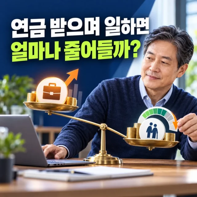 국민연금 수령 중 소득활동 감액 기준 안내 이미지